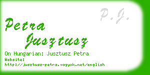 petra jusztusz business card